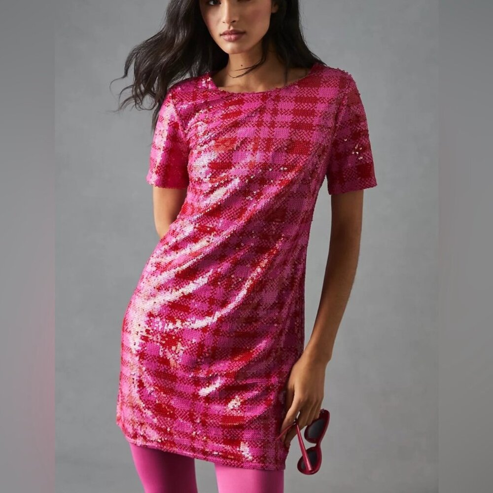 Maeve Pink Sequin Mini Dress